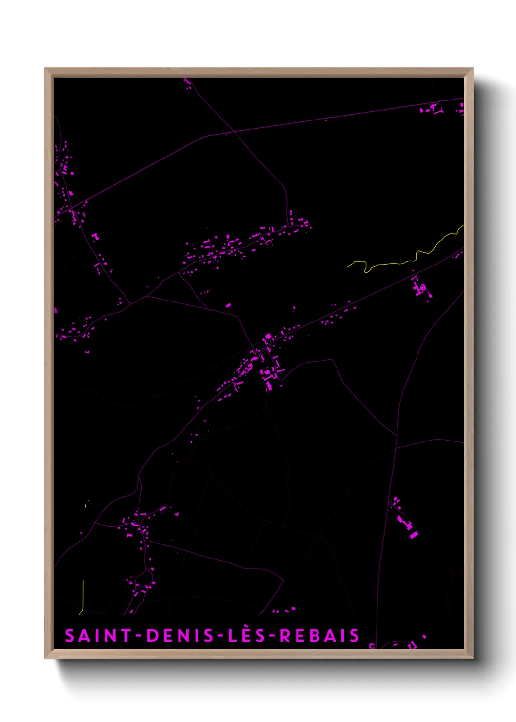 Une affiche de carte sur Saint-Denis-lès-Rebais