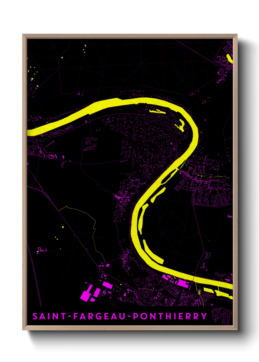 Une affiche de carte sur Saint-Fargeau-Ponthierry
