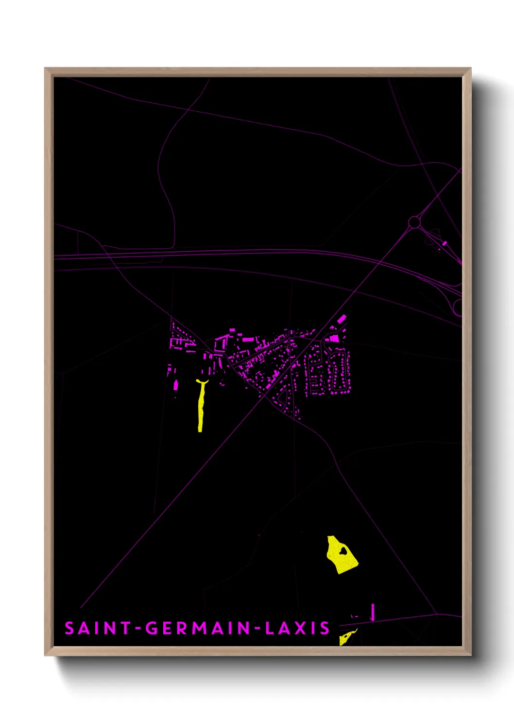 Une affiche de carte sur Saint-Germain-Laxis