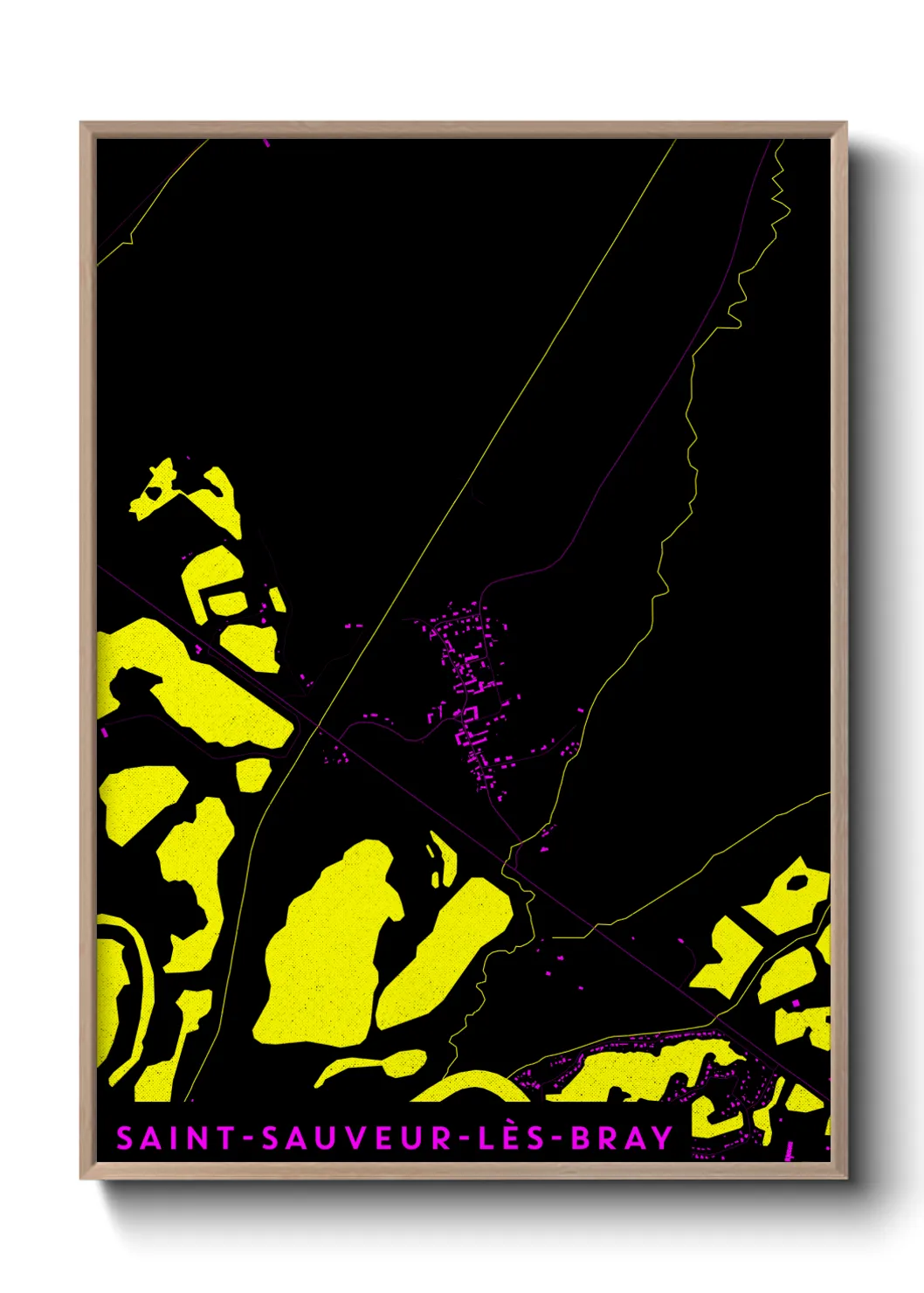 Une affiche de carte sur Saint-Sauveur-lès-Bray