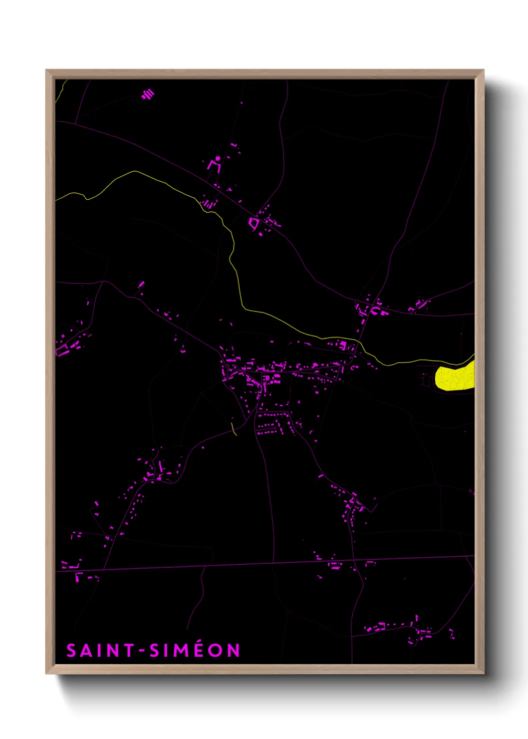 Une affiche de carte sur Saint-Siméon