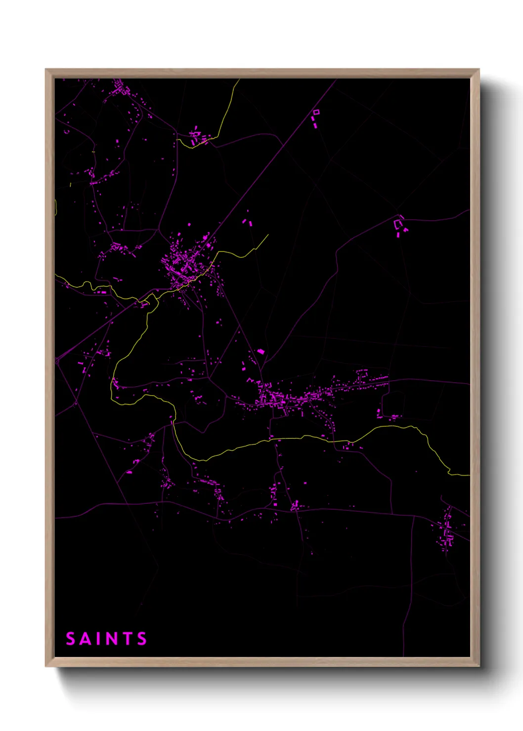 Une affiche de carte sur Saints