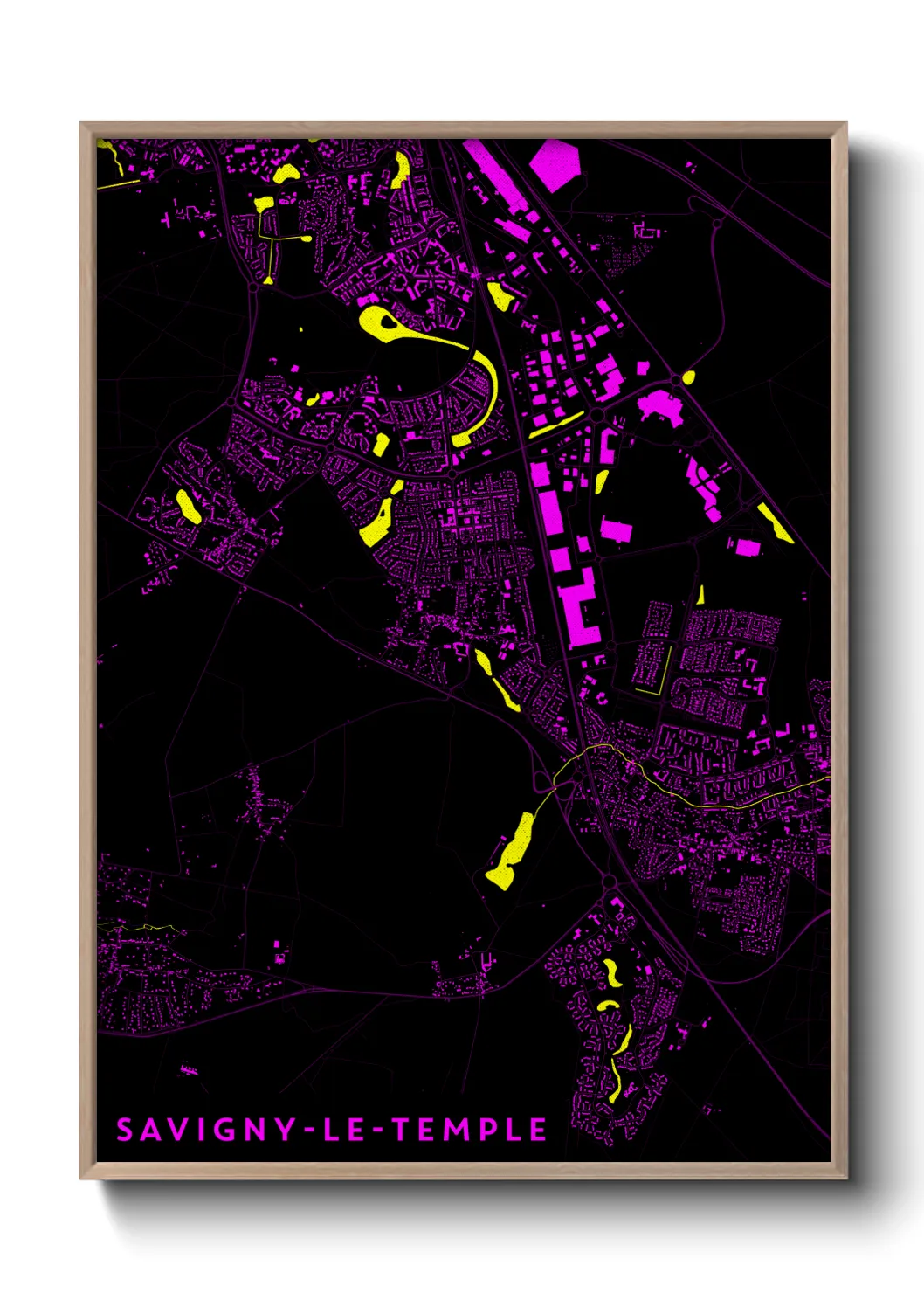 Une affiche de carte sur Savigny-le-Temple