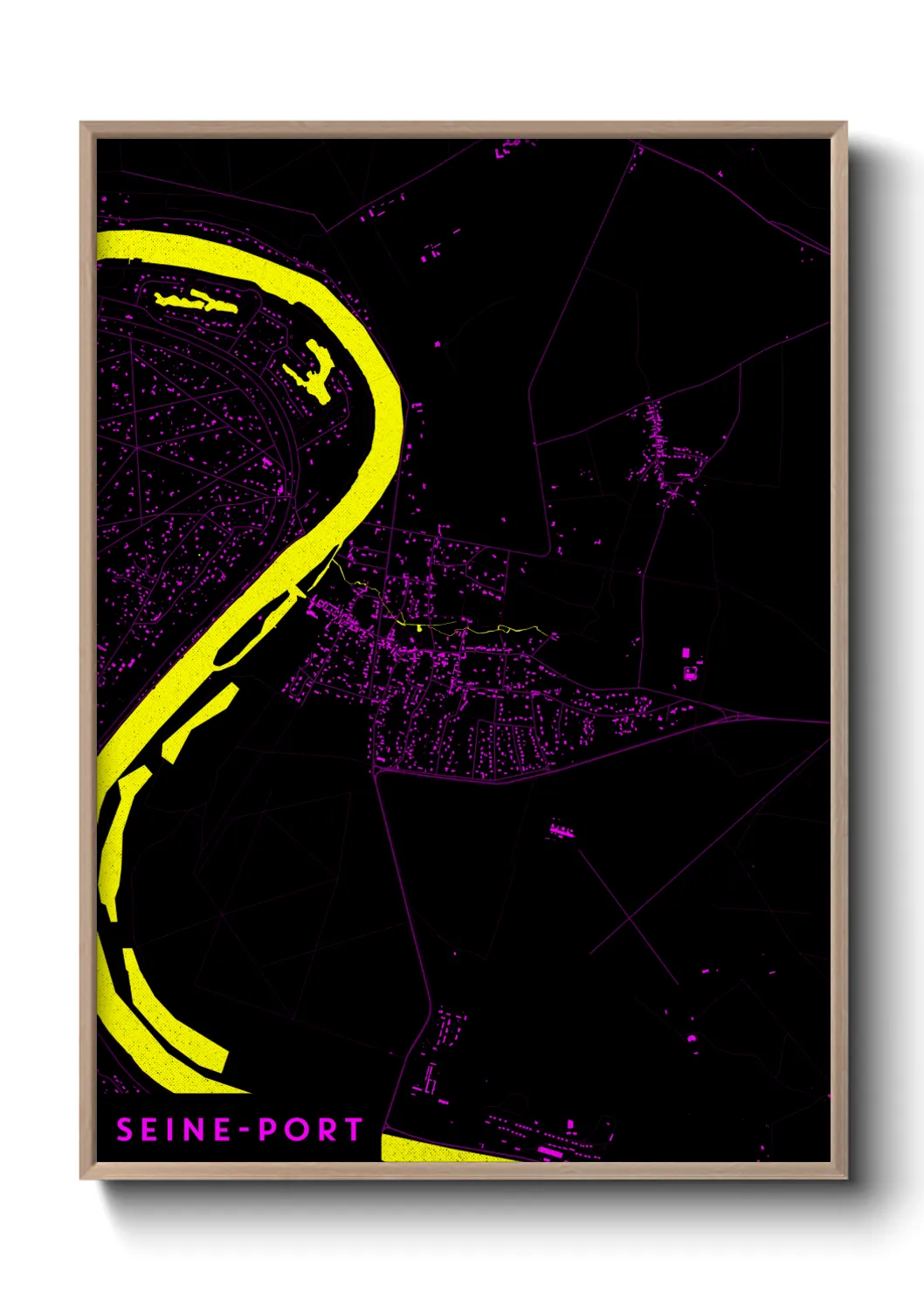 Une affiche de carte sur Seine-Port