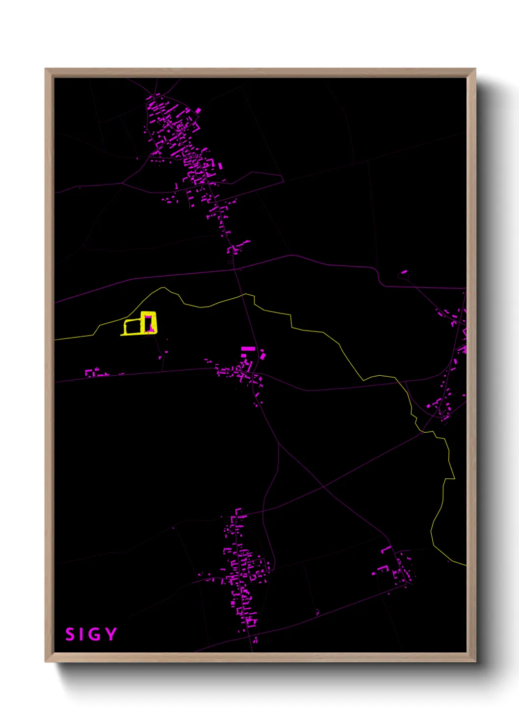 Une affiche de carte sur Sigy