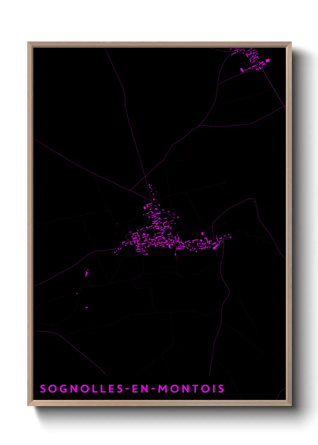 Une affiche de carte sur Sognolles-en-Montois