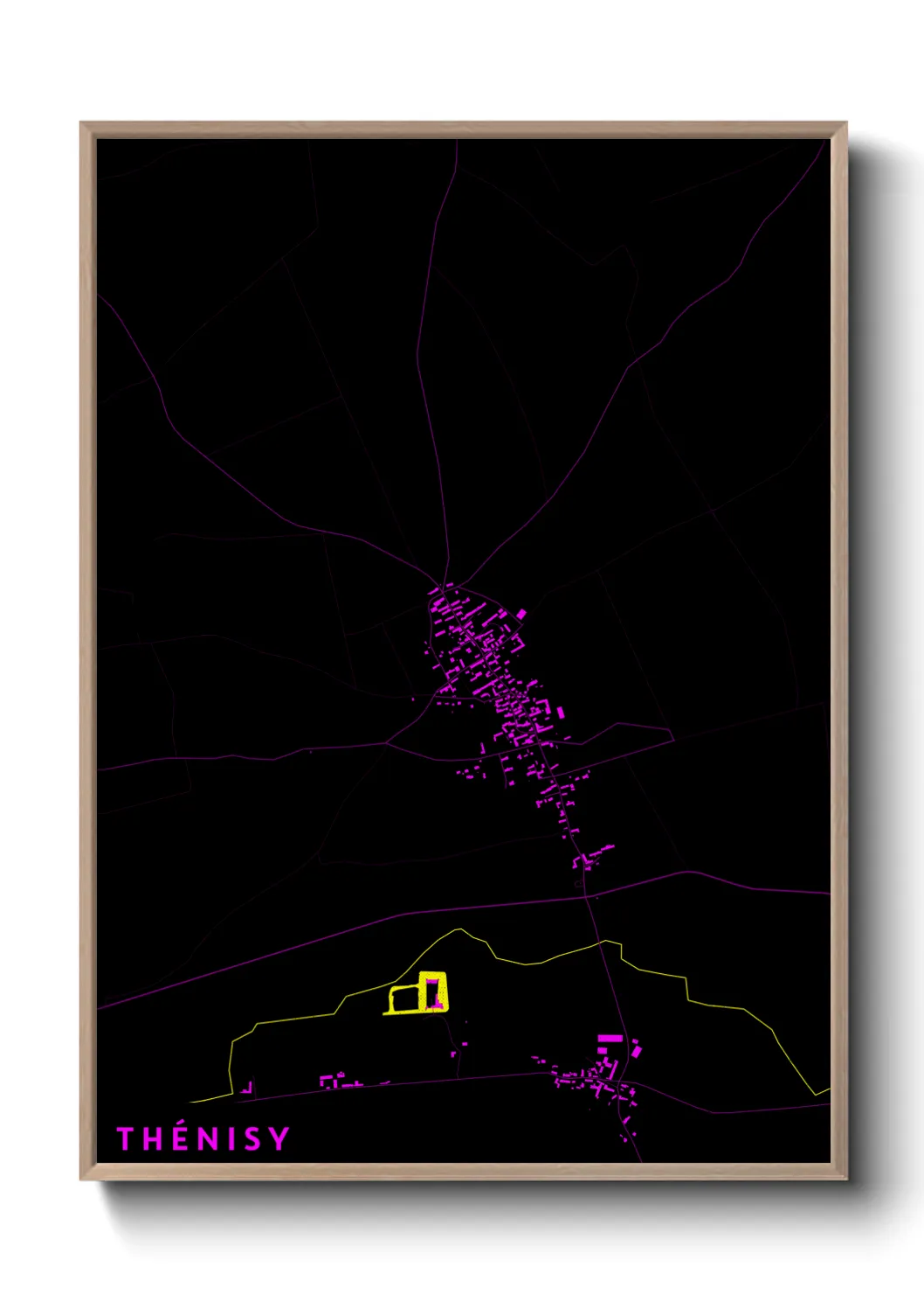 Une affiche de carte sur Thénisy