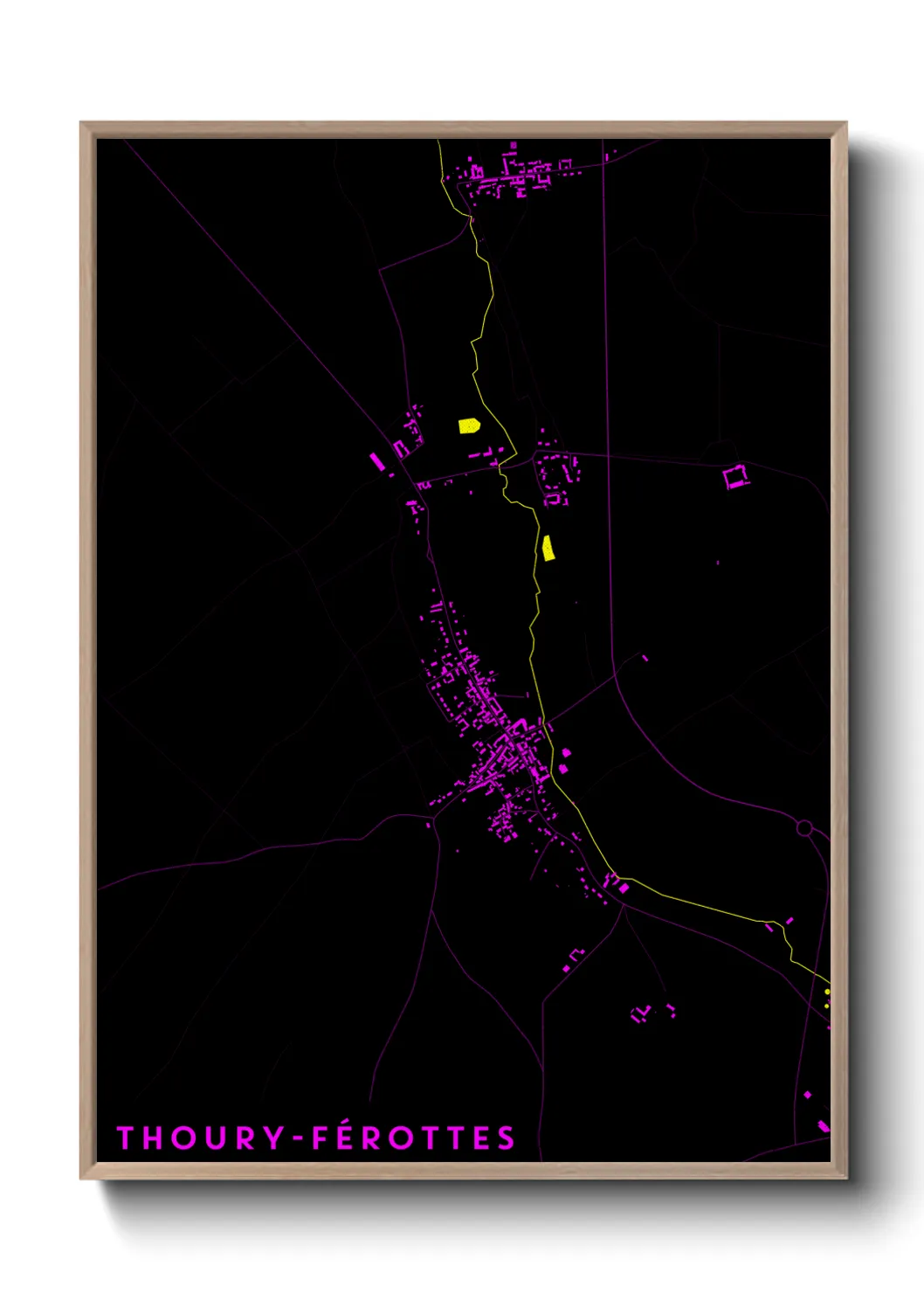 Une affiche de carte sur Thoury-Férottes