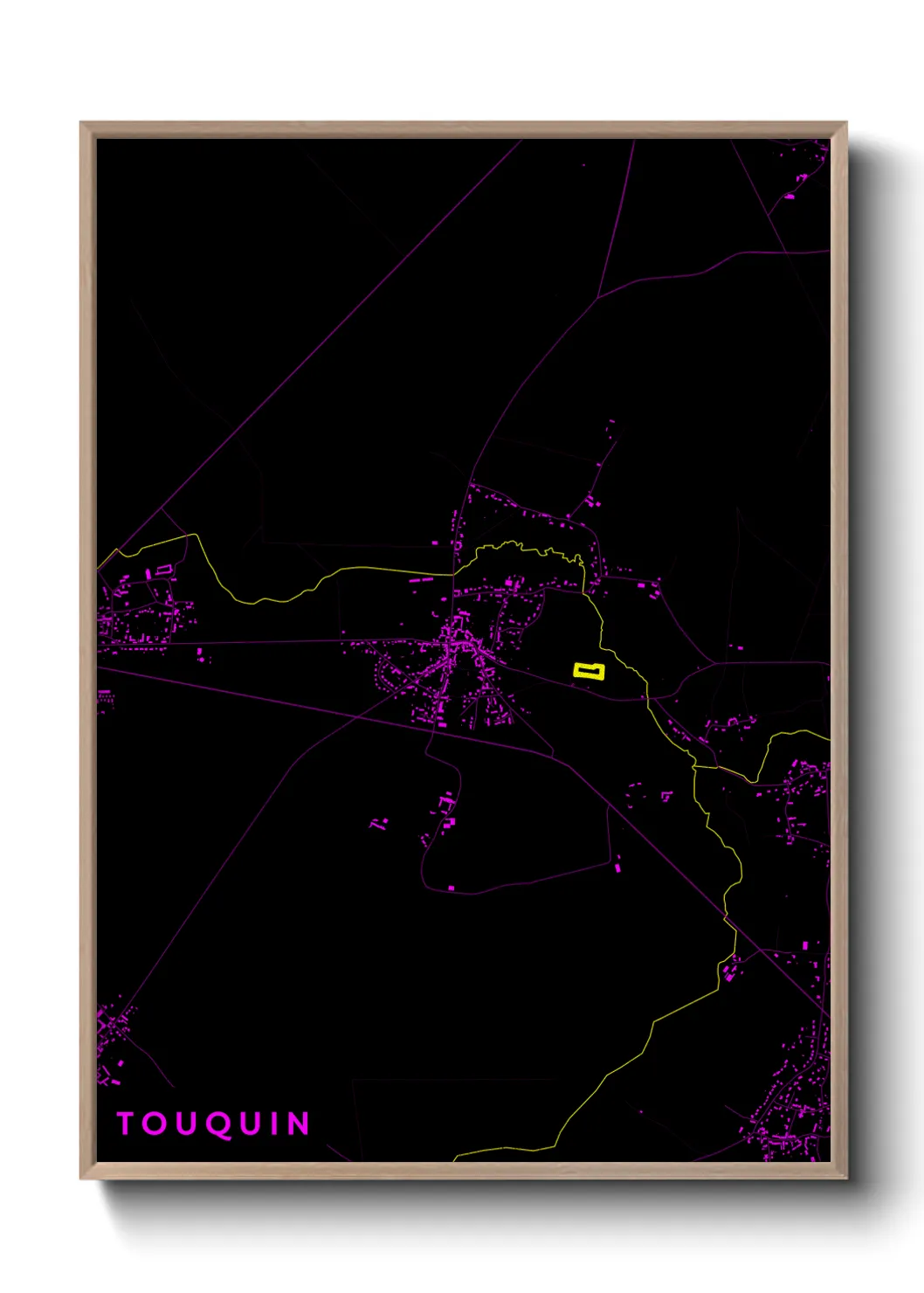 Une affiche de carte sur Touquin