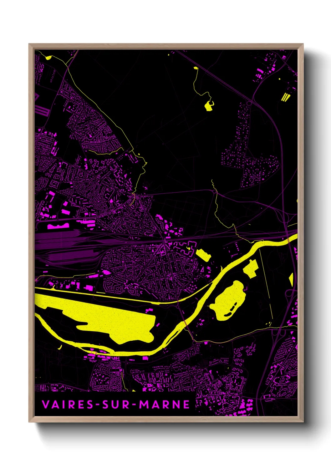 Une affiche de carte sur Vaires-sur-Marne