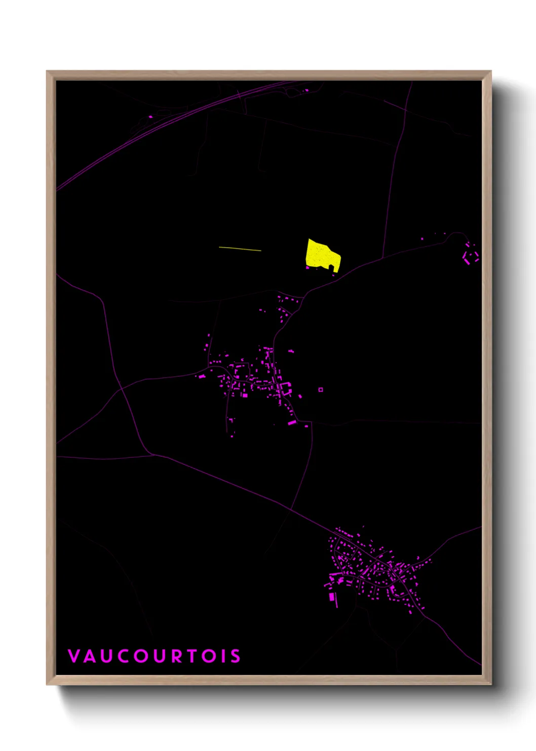 Une affiche de carte sur Vaucourtois