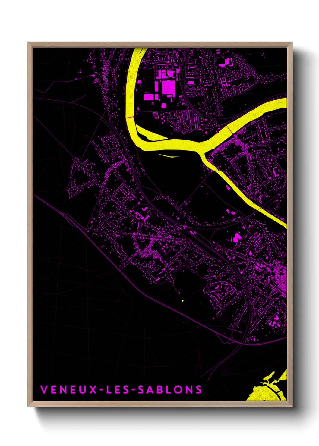 Une affiche de carte sur Veneux-les-Sablons