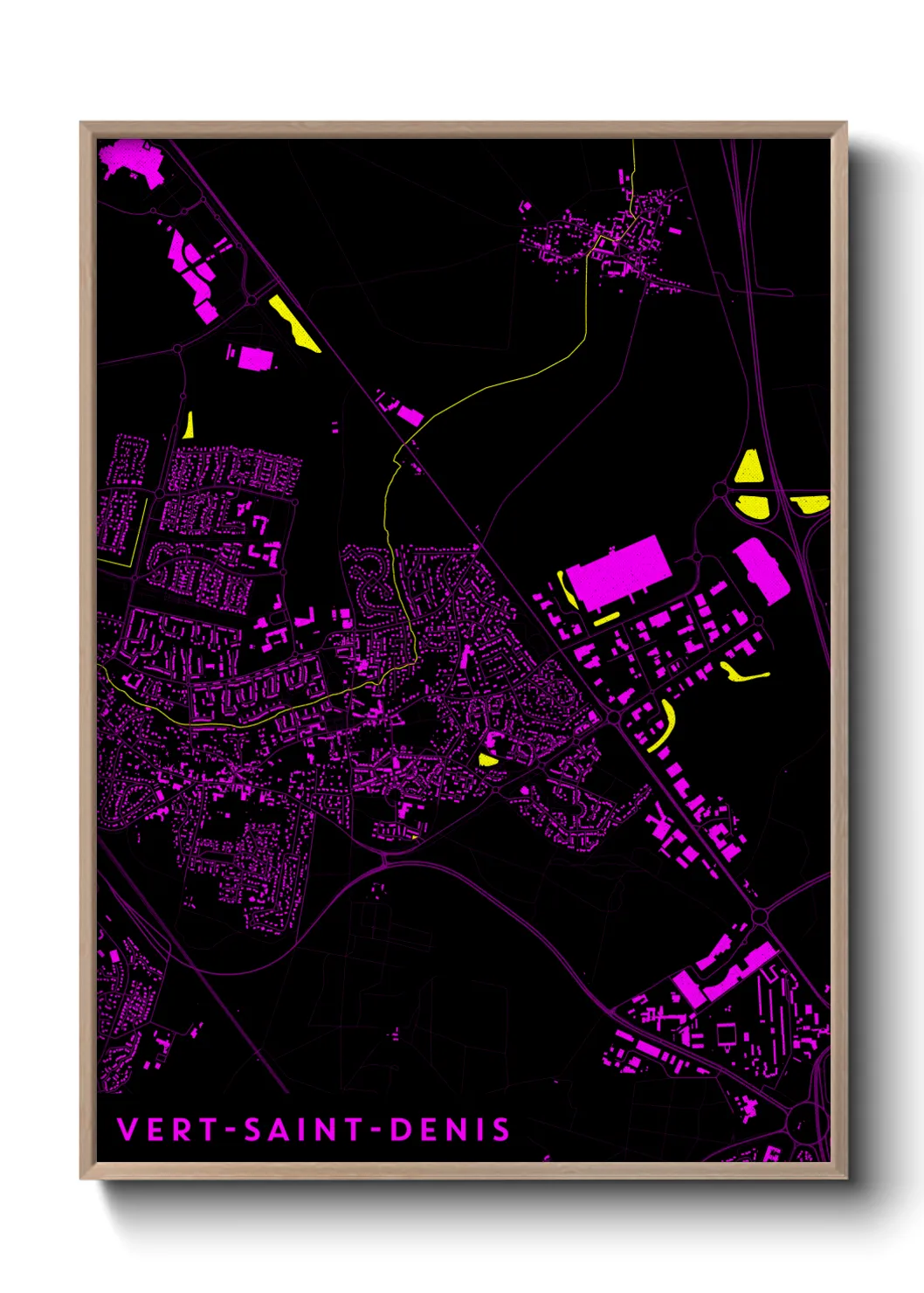 Une affiche de carte sur Vert-Saint-Denis