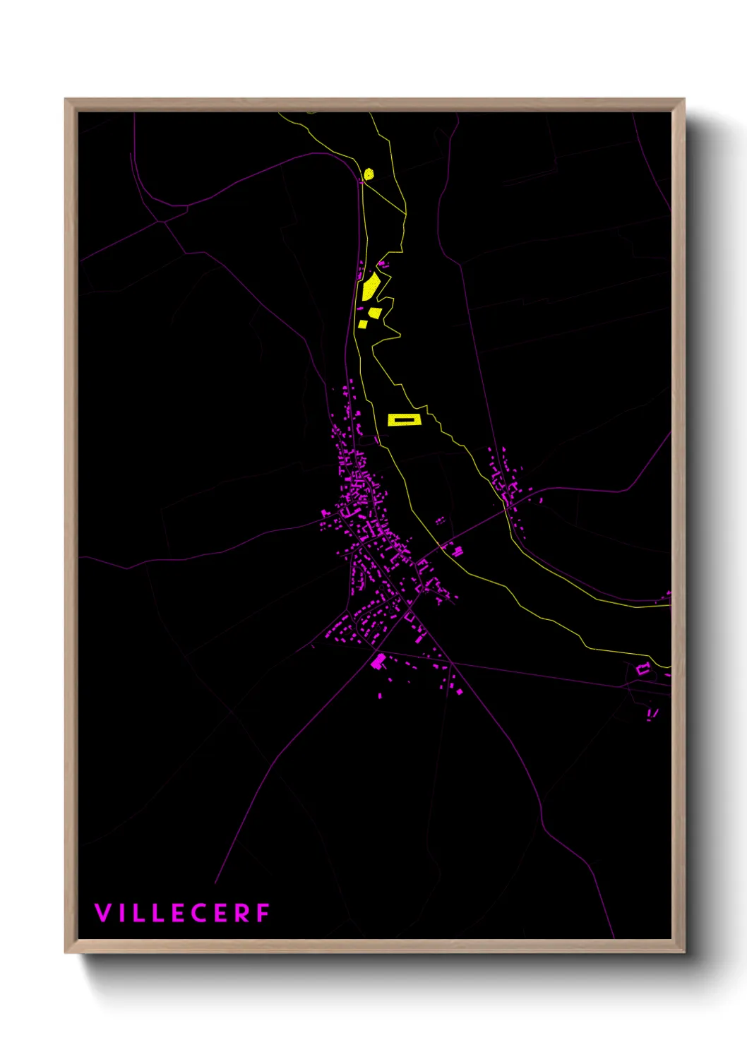 Une affiche de carte sur Villecerf