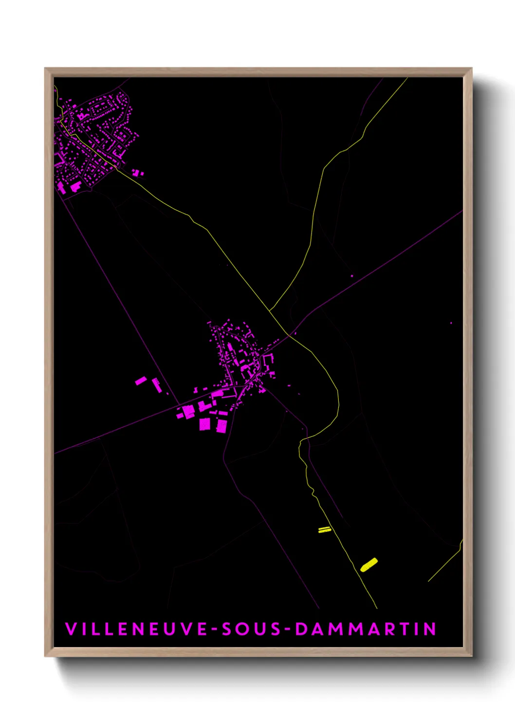 Une affiche de carte sur Villeneuve-sous-Dammartin