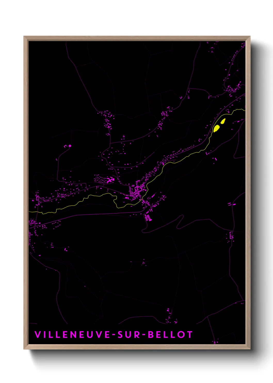 Une affiche de carte sur Villeneuve-sur-Bellot