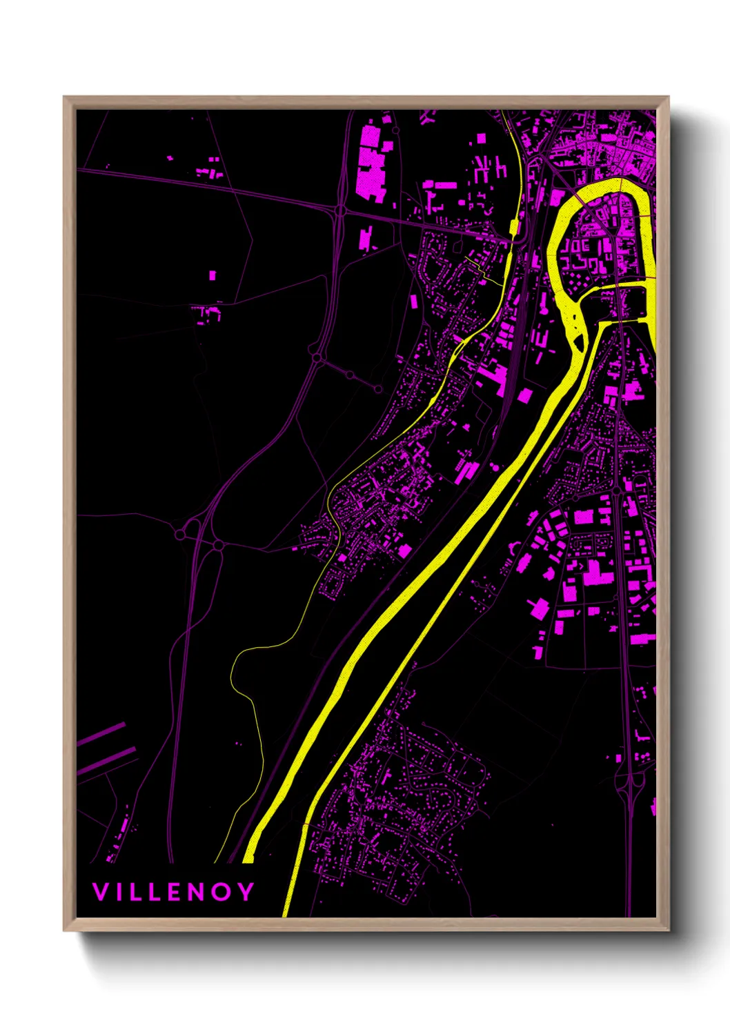 Une affiche de carte sur Villenoy