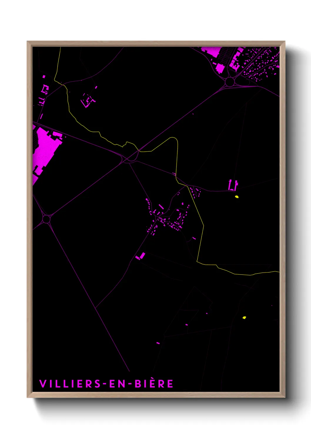 Une affiche de carte sur Villiers-en-Bière