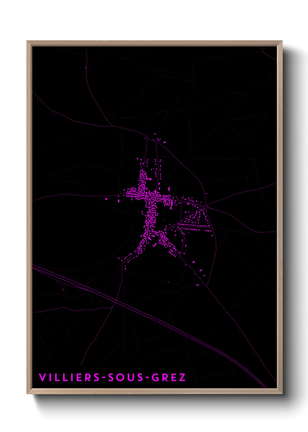 Une affiche de carte sur Villiers-sous-Grez