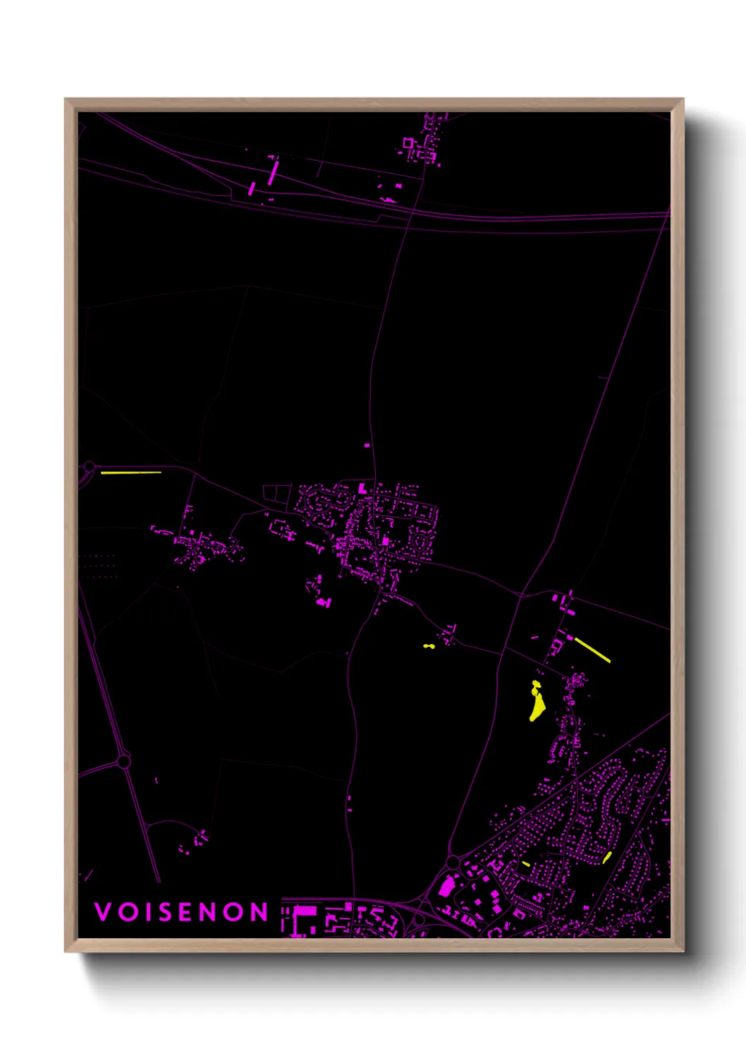 Une affiche de carte sur Voisenon