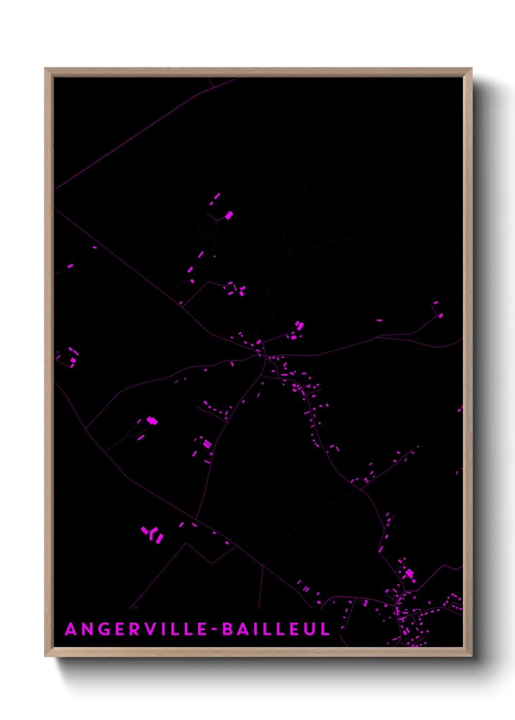 Une affiche de carte sur Angerville-Bailleul