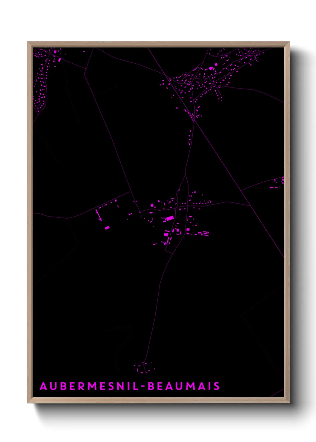 Une affiche de carte sur Aubermesnil-Beaumais