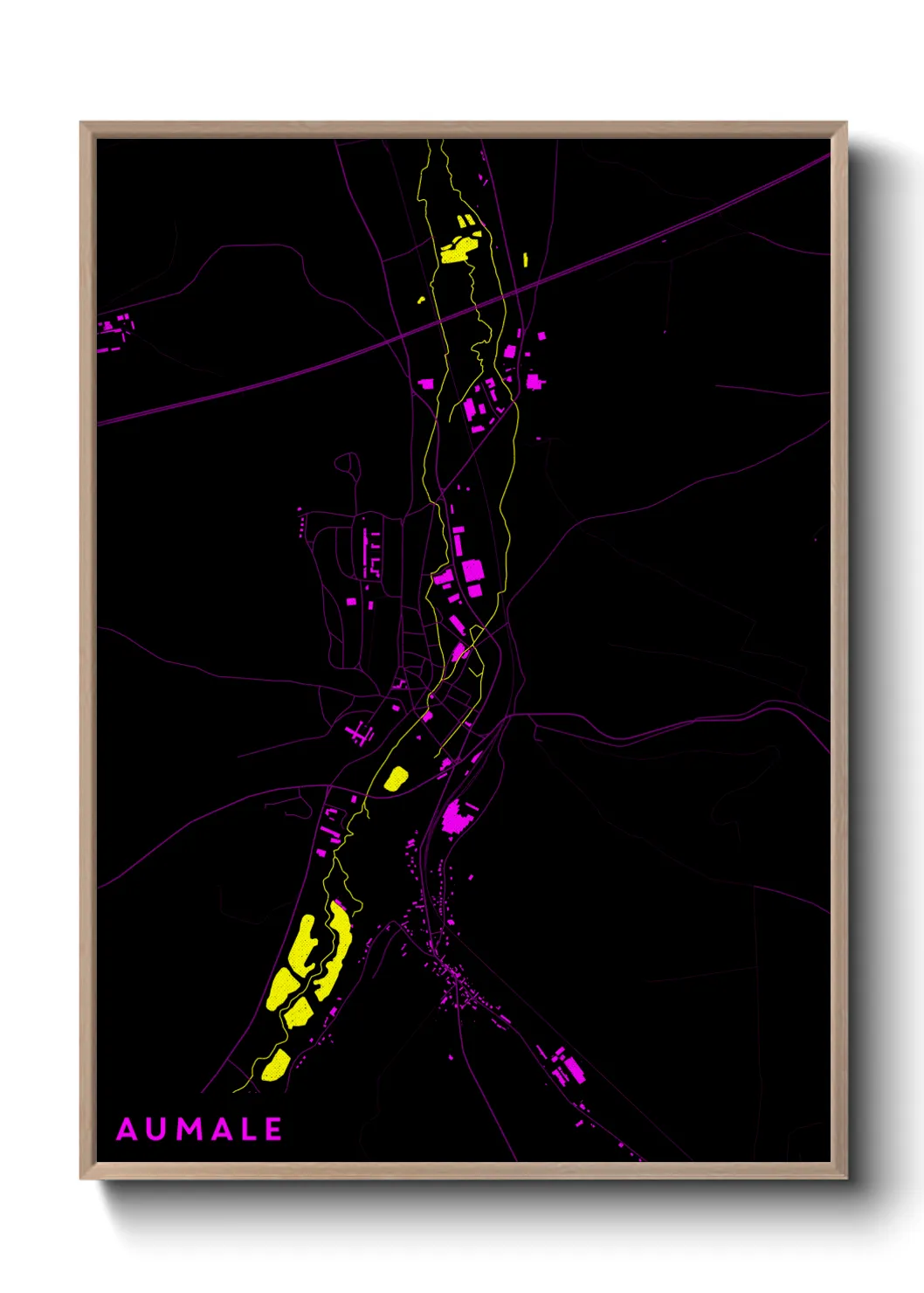 Une affiche de carte sur Aumale