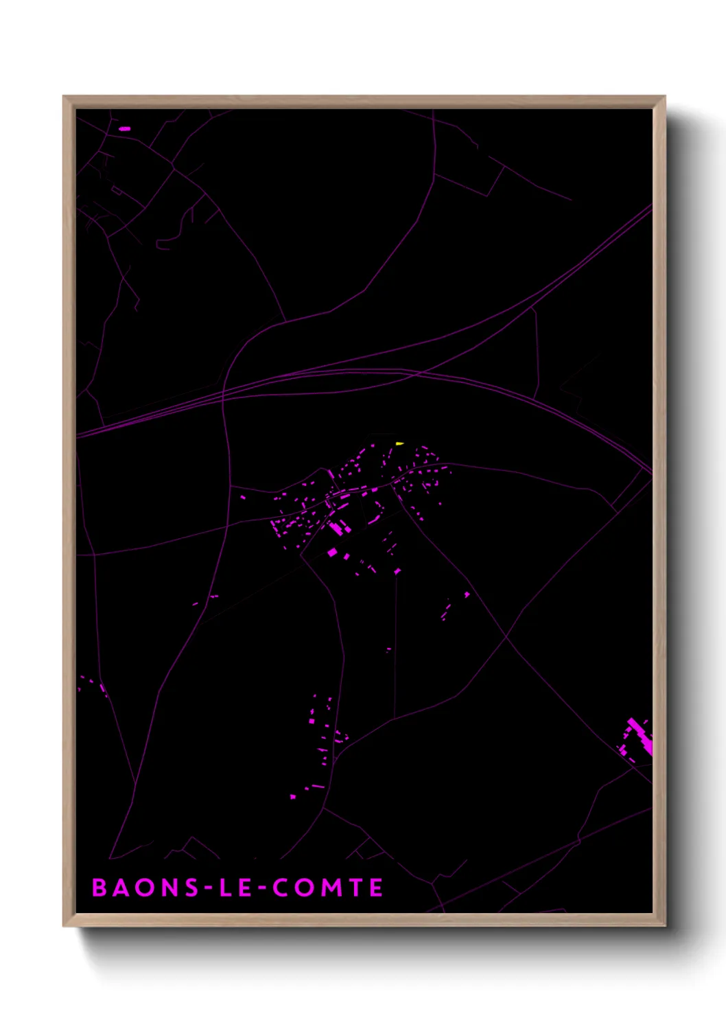 Une affiche de carte sur Baons-le-Comte