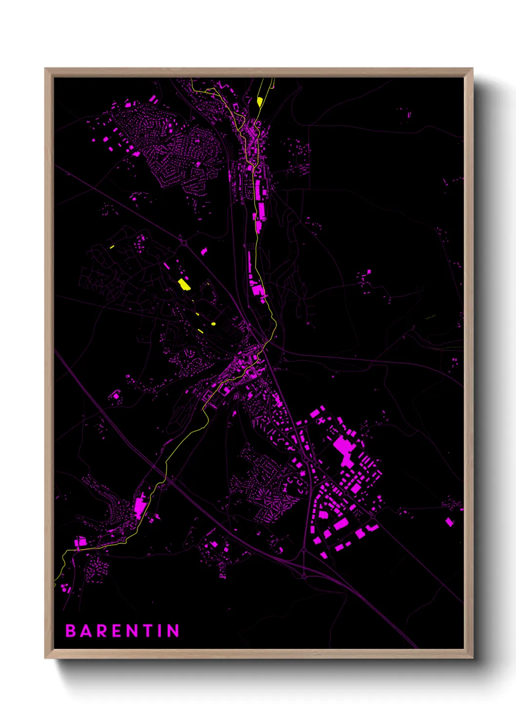 Une affiche de carte sur Barentin