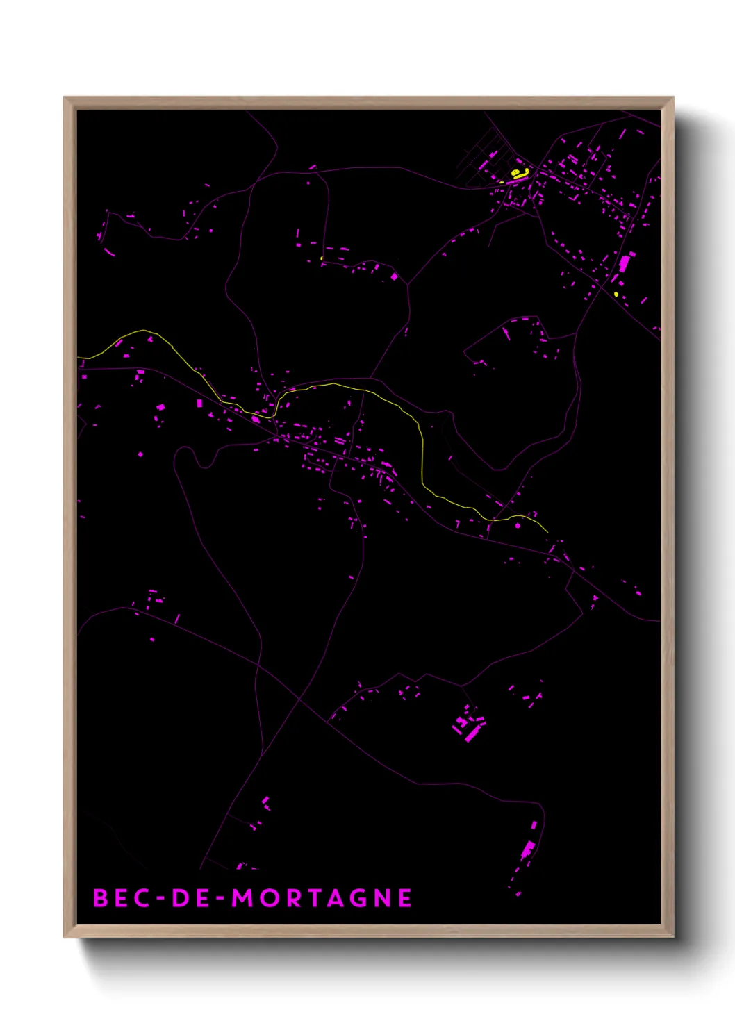 Une affiche de carte sur Bec-de-Mortagne