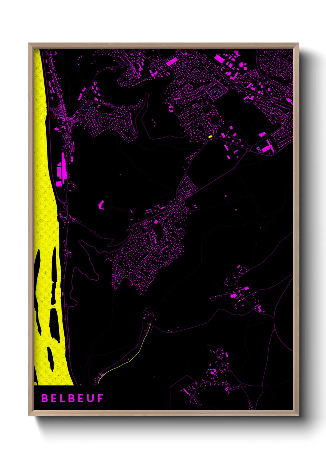 Une affiche de carte sur Belbeuf