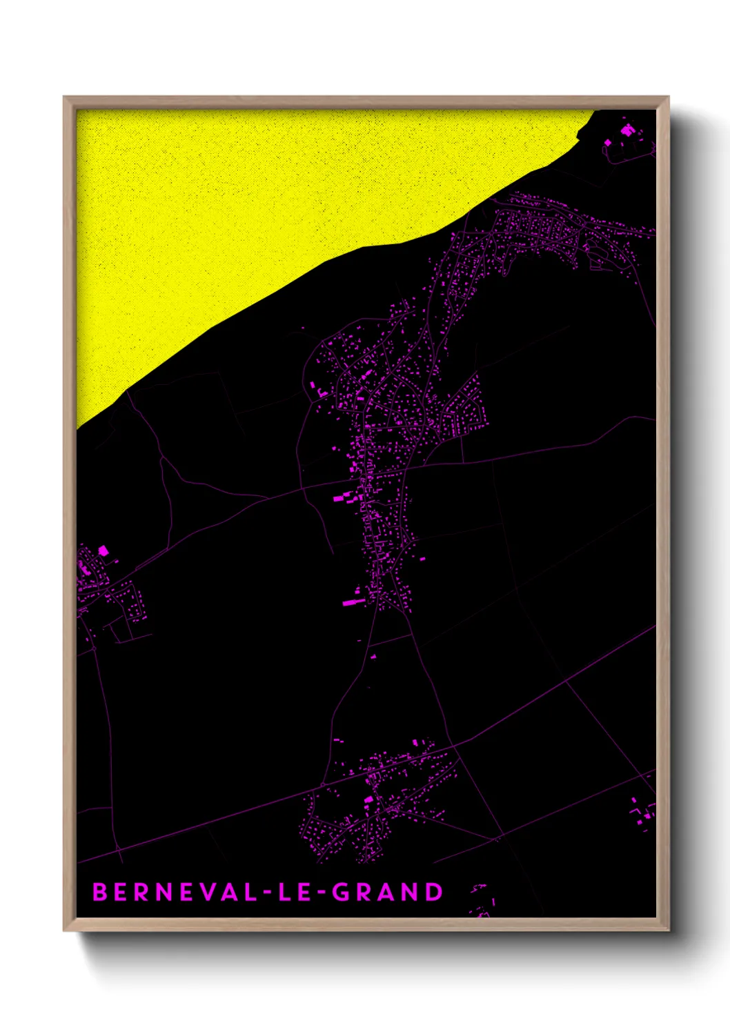 Une affiche de carte sur Berneval-le-Grand