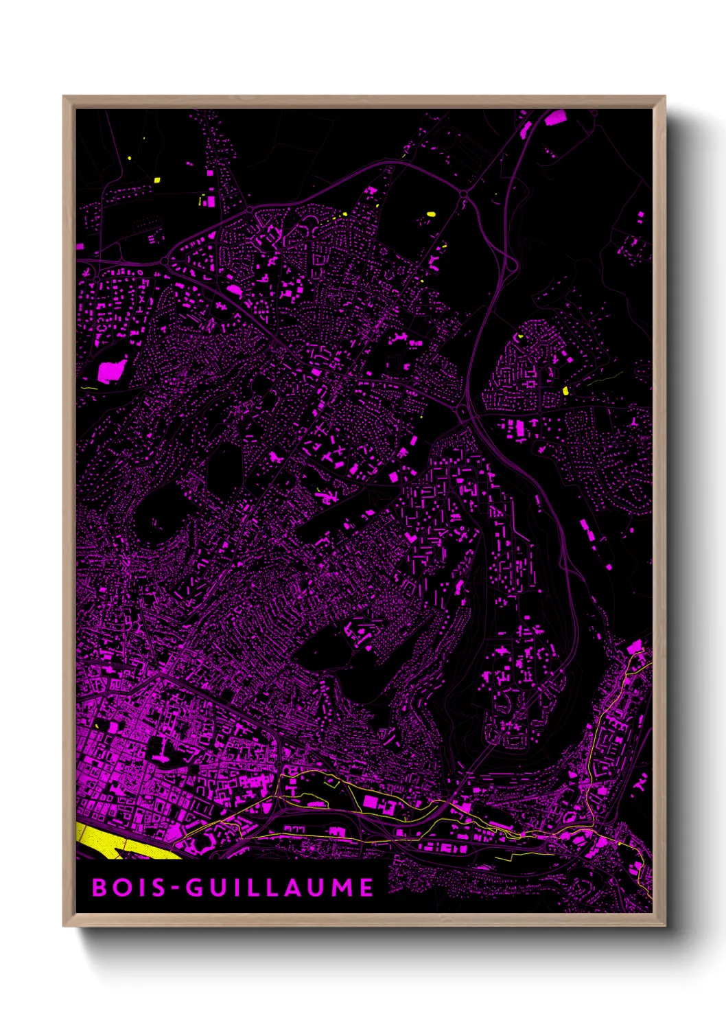 Une affiche de carte sur Bois-Guillaume