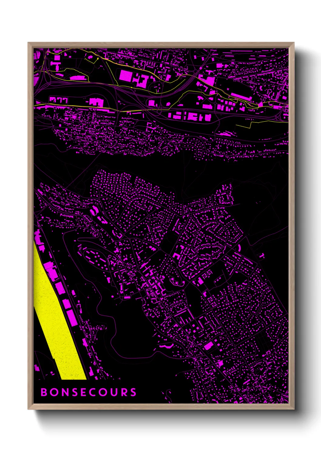 Une affiche de carte sur Bonsecours