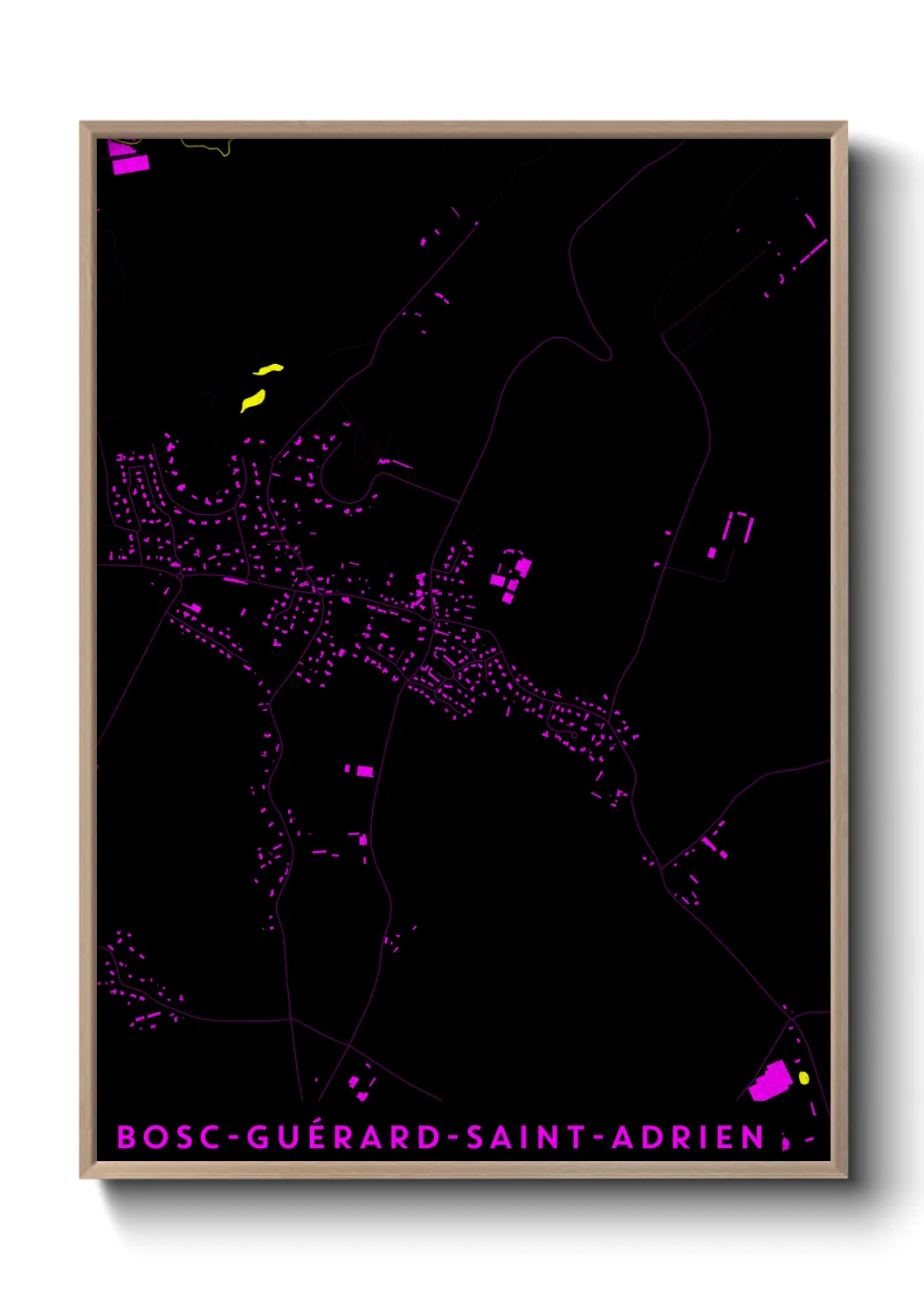 Une affiche de carte sur Bosc-Guérard-Saint-Adrien
