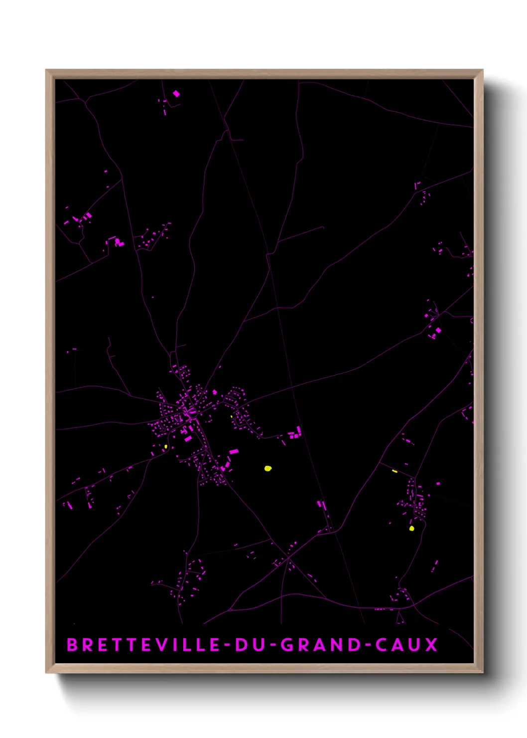 Une affiche de carte sur Bretteville-du-Grand-Caux