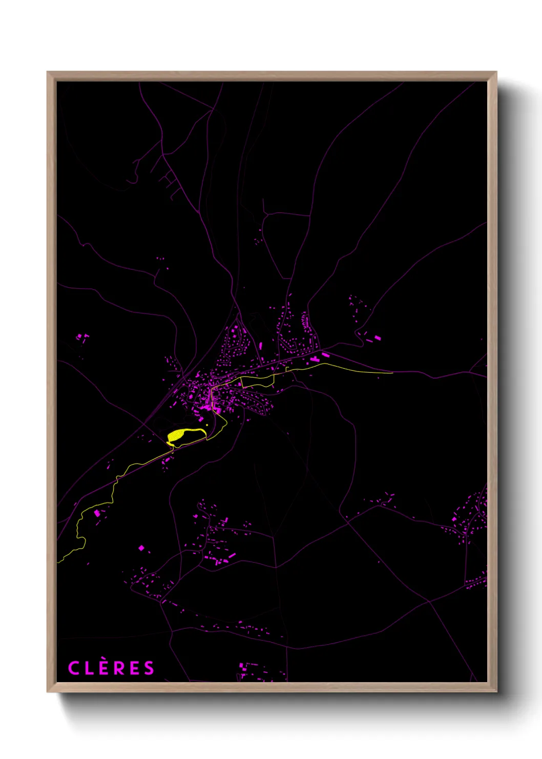 Une affiche de carte sur Clères
