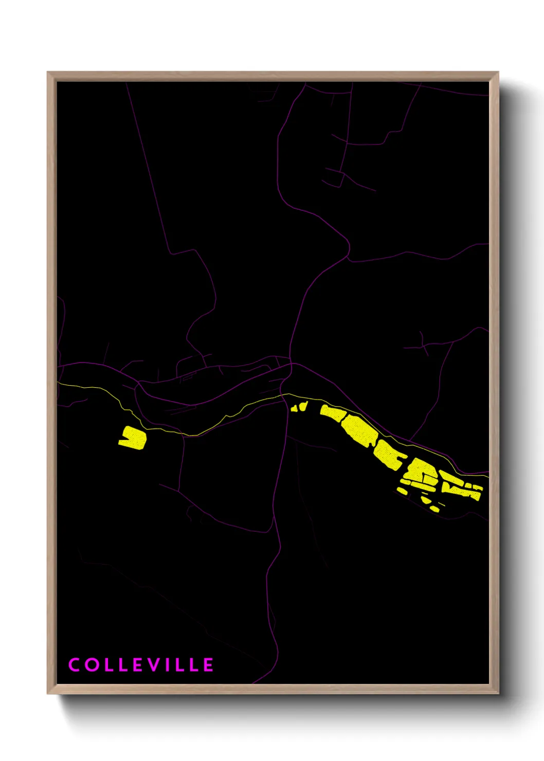 Une affiche de carte sur Colleville