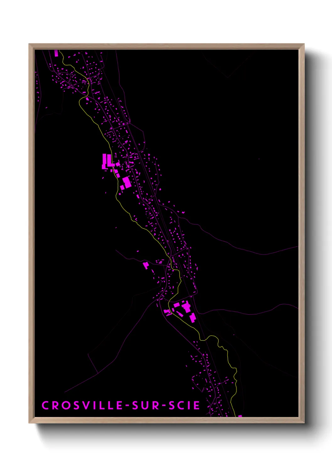 Une affiche de carte sur Crosville-sur-Scie