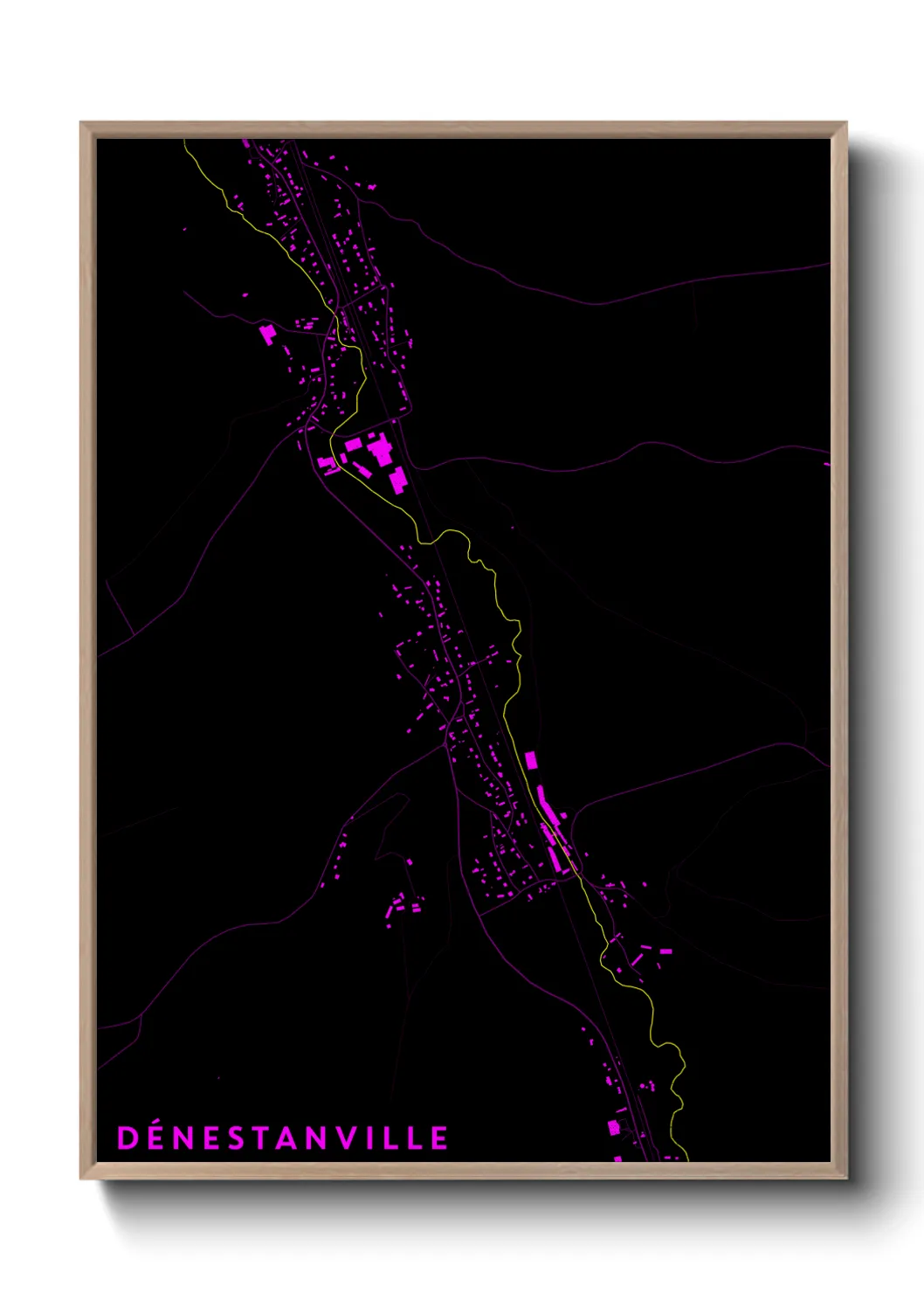 Une affiche de carte sur Dénestanville
