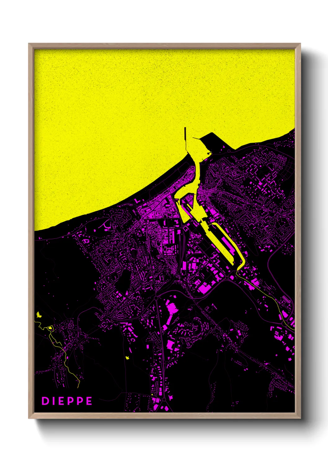 Une affiche de carte sur Dieppe