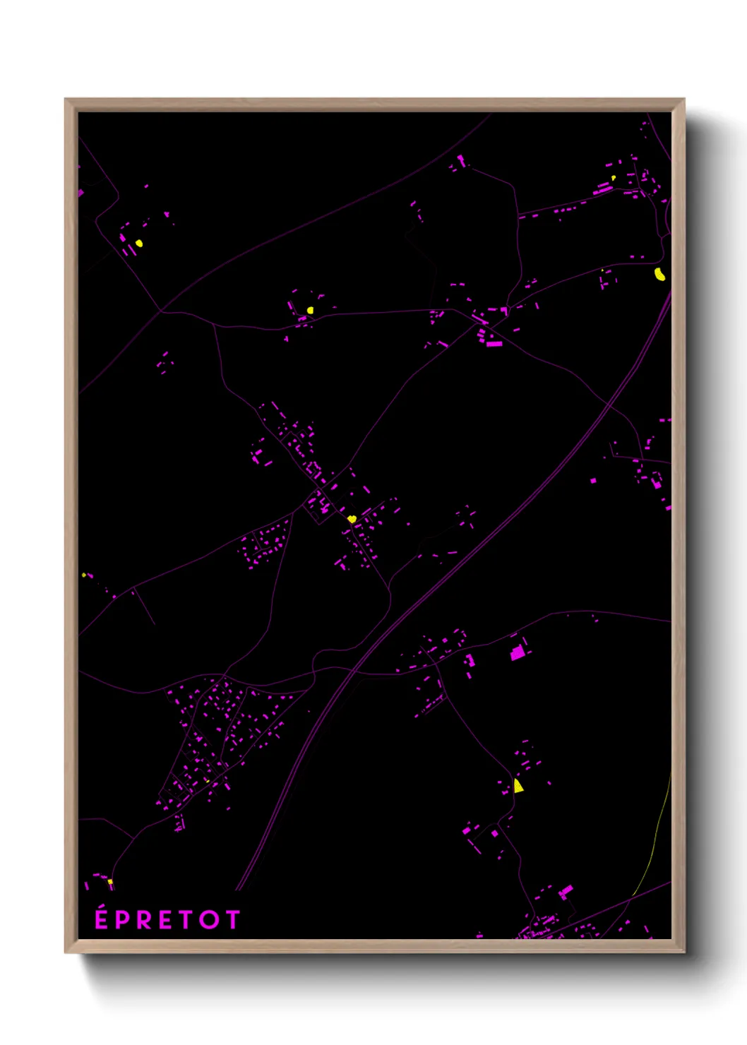 Une affiche de carte sur Épretot