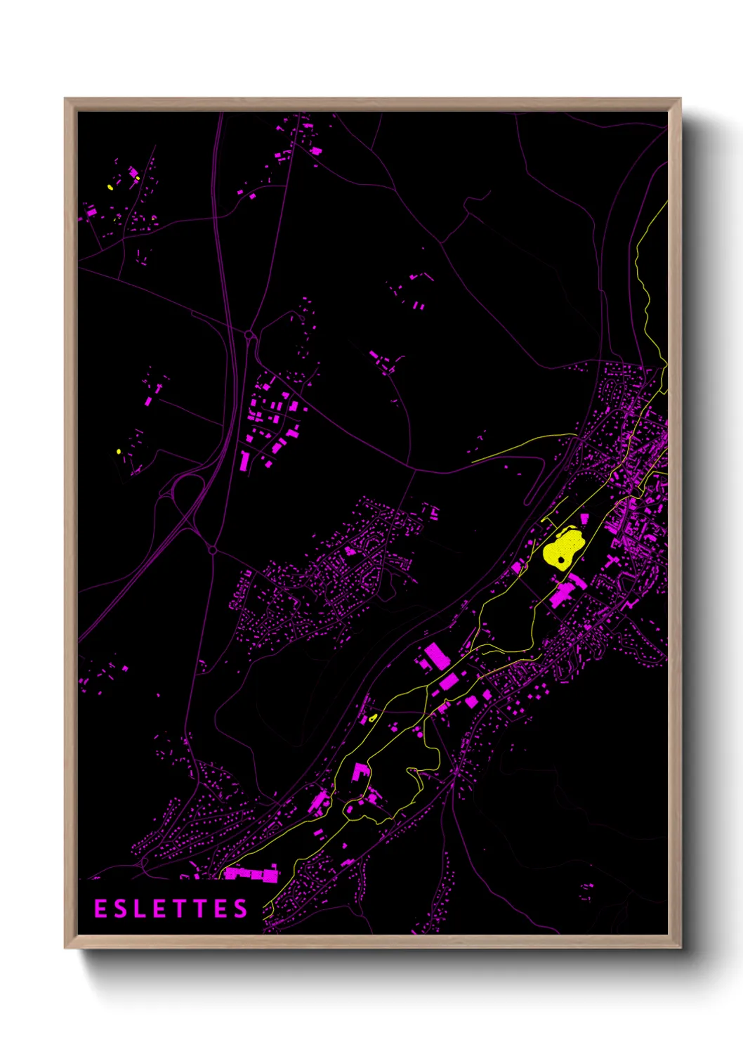 Une affiche de carte sur Eslettes