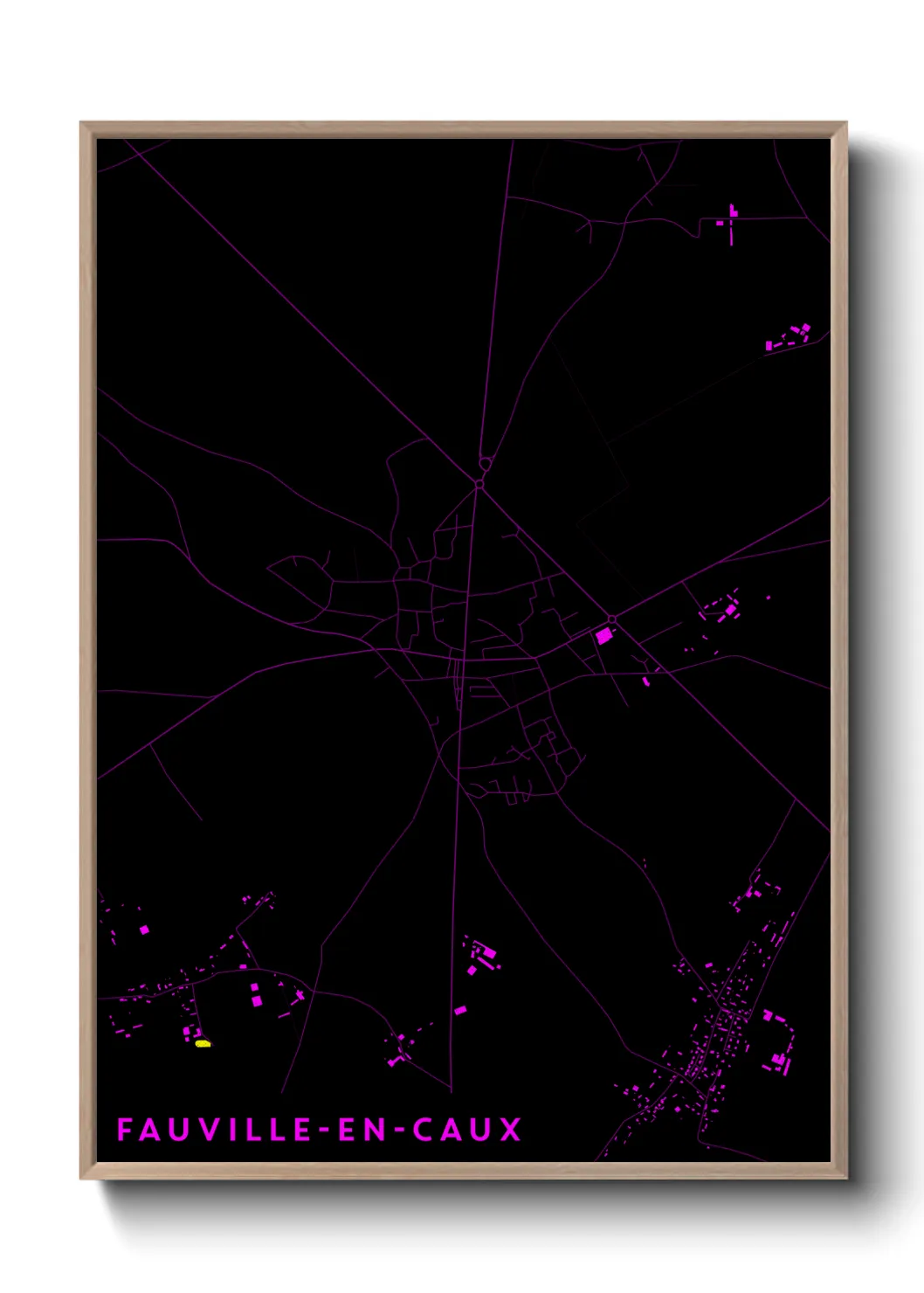 Une affiche de carte sur Fauville-en-Caux
