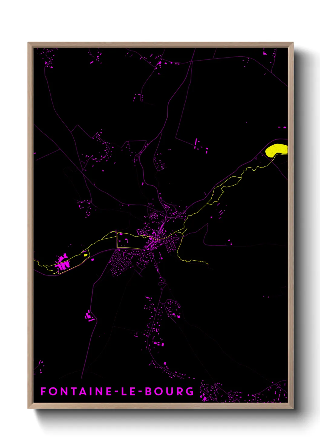 Une affiche de carte sur Fontaine-le-Bourg