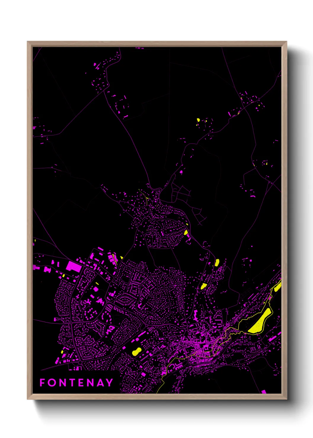 Une affiche de carte sur Fontenay