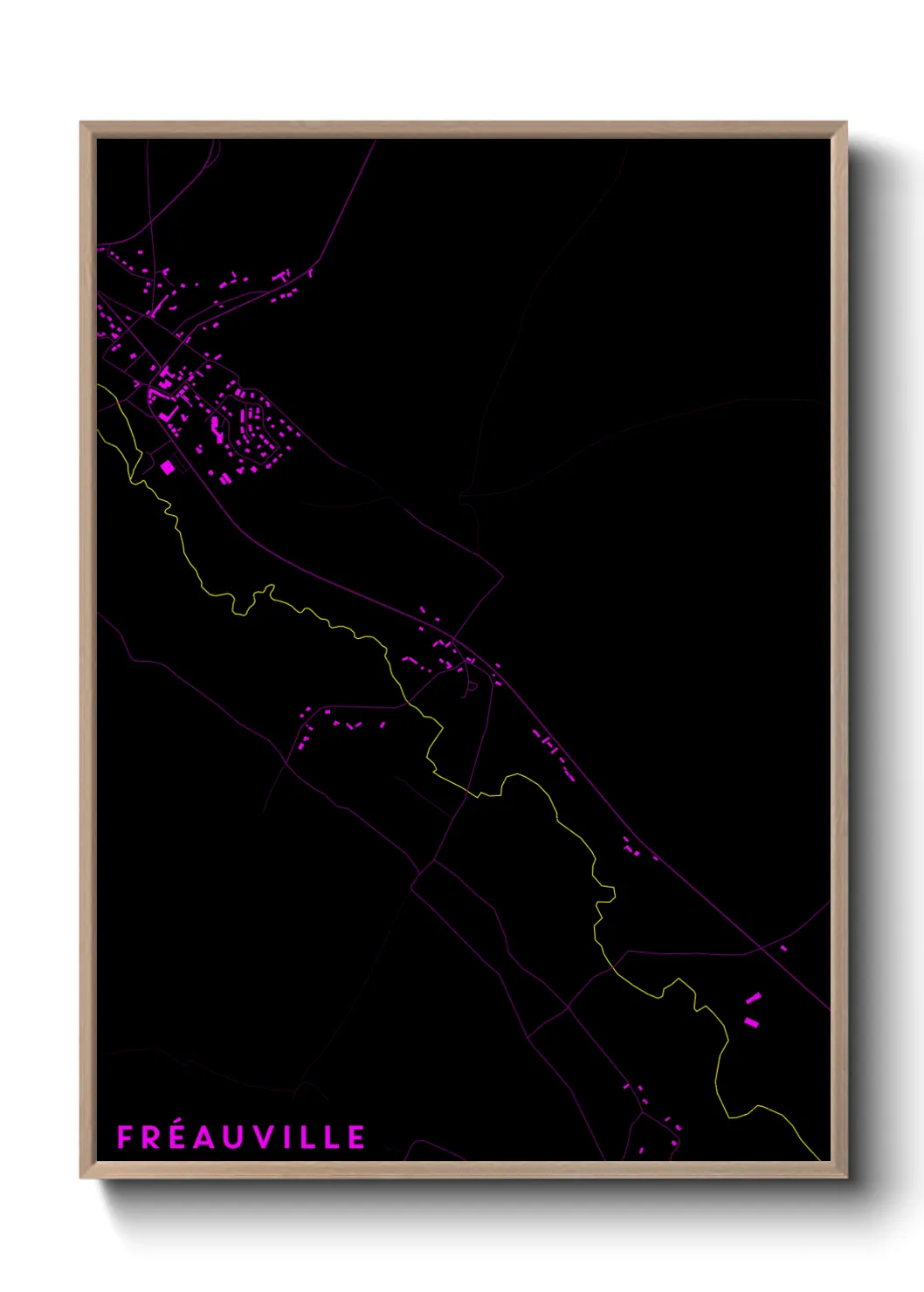 Une affiche de carte sur Fréauville