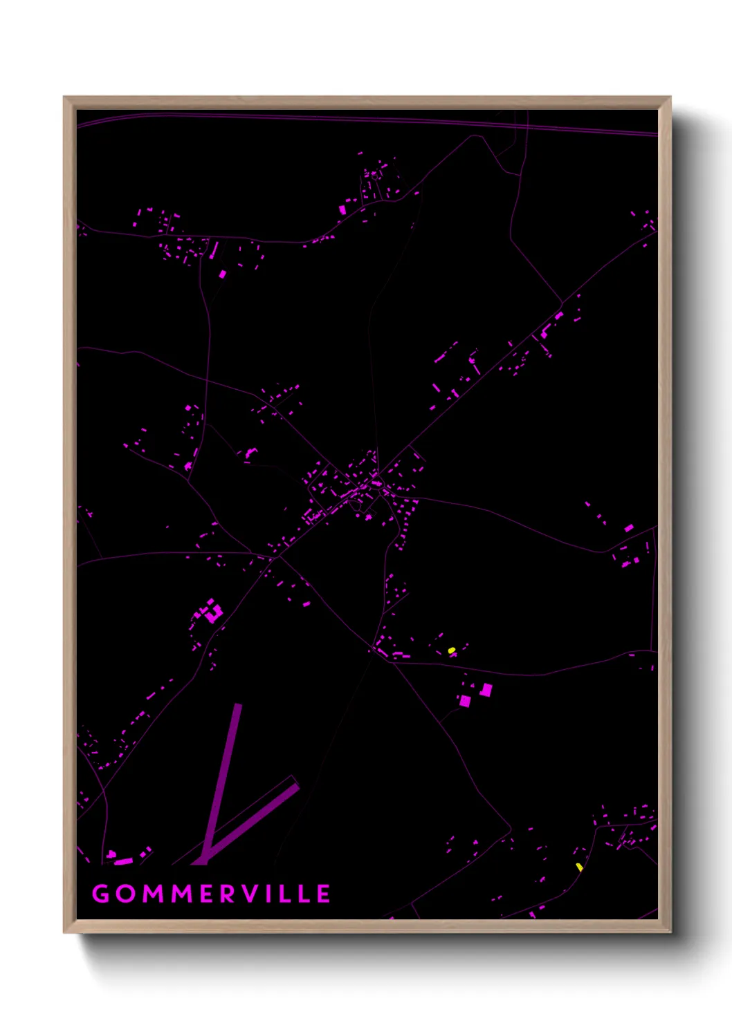 Une affiche de carte sur Gommerville