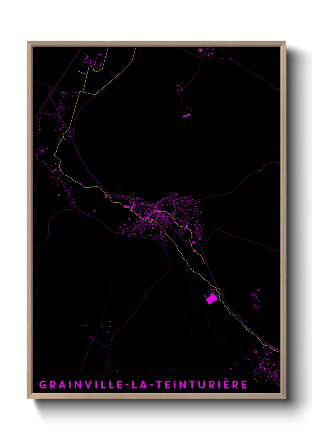 Une affiche de carte sur Grainville-la-Teinturière