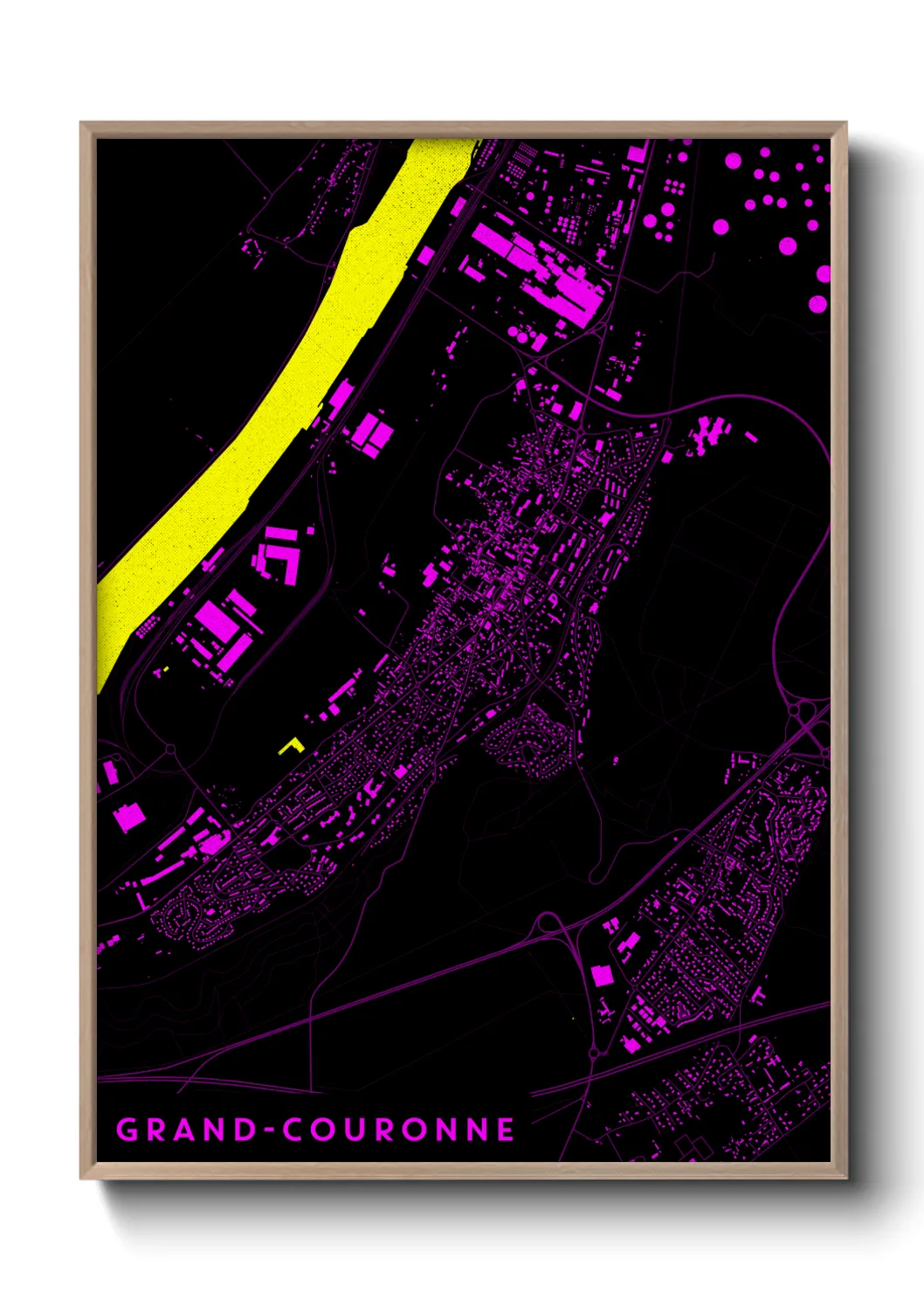Une affiche de carte sur Grand-Couronne